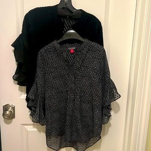 2 Vince Camuto ruffle sleeve tops sz XS!